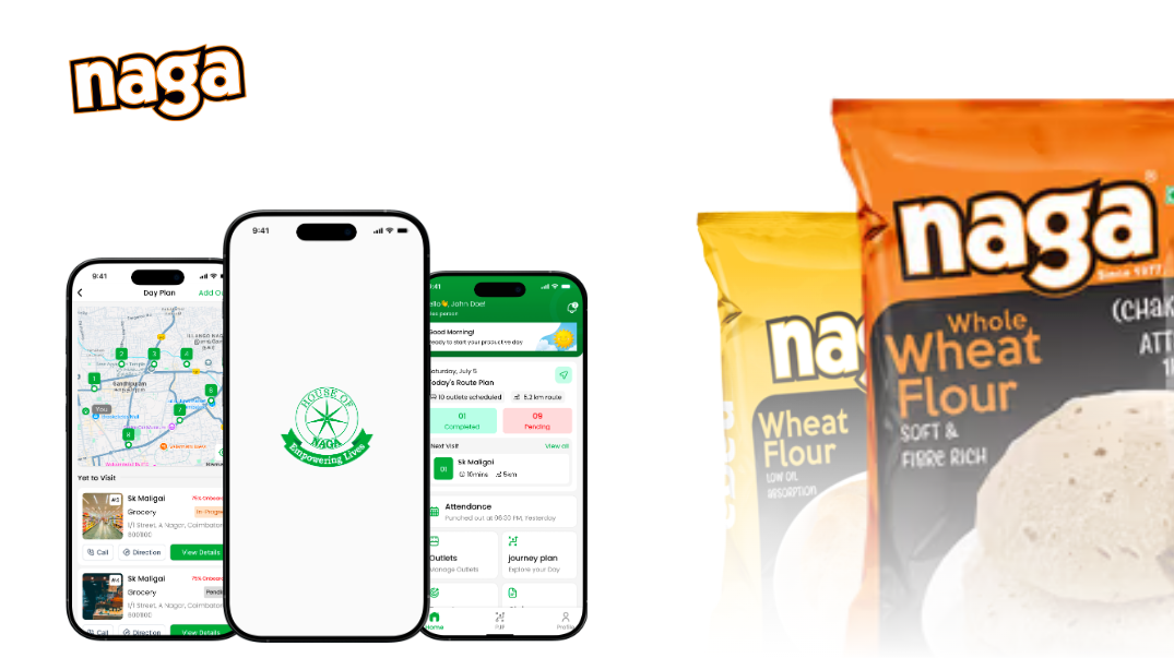 Naga mobile app dashboard case study screen
